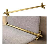 3/5/10/12/13/14/15/16 Pcs Brass Stair Runner Rods with Round Finials, 20-50" Long Stair Rods for Carpet Runners, Staircase Rug Rod Set to Secure Stair Carpet for Hotel Theater(5pcs,32in(81cm))