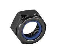 3/5/10/20/50pc M2-M12 Black Steel Nylon Self-locking Hex Nuts Locknut Slip Lock Nut(Black steel,M6 (20Pcs))