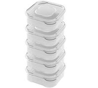3/5/10PC Small Food Preservation Boxes Refrigerator Frozen Meat Vegetable Fresh-Keeping Box Transparent Kitchen Sealed Storage Box(5PCS-350ml)