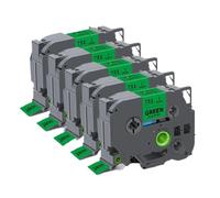 3 5 10pcs 24mm TZe251 Compatible Laminated Label Tape Works with Tze-251 Tze151 Tze451 Tze551 Tze641 for Label Printer(5PK Black on Green)