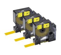 3/5/10Pcs Label Tapes Compatible with A18444 A18445 A18432 A18435 19mm Tape for Industrial 1000 5200 Maker(3PK Black on Yellow)