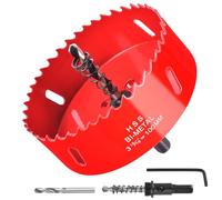 3-5/16 Inch / 100mm Hole Saw for Wood, Plastic Board, Ceiling,Drywall, and Metal Sheet - HSS Bi-Metal Hole Cutter with Pilot Drill Bit