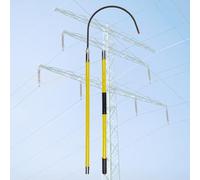 3 5 6 10 FT Insulated Handle Rescue Hook, High-Voltage Towers/Power Station Electrical Safety Rescue Hooks Pole Rod Sticks with 18" Opening, Green Yellow(Yellow,2m/6.6ft)