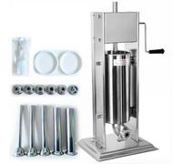 3/5/7L Spanish Churro Maker, Manual Sausage Stuffer machine with 6 Molds & 5 Enema Molds, Vertical Design Stainless Steel Latin Fruit Machine for Cafeterias, Bakeries, Tea Shops Commercial Home 7L