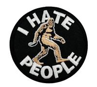 3.5'' Big Foot Bigfoot Sasquatch I Hate People Embroidered Iron On Patch