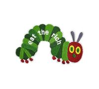 3.5'' Caterpillar Eat The Rich Embroidered Iron On Patch