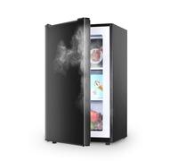 3.5 Cubic Feet Black Upright Freezer, Compact Mini Freezer with Stainless Steel Reversible Door, 3 Adjustable Thermostats (13°F to 25°F), Quiet Freezer for