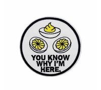 3.5'' Deviled Eggs You Know Why I'm Here Funny Embroidered Iron On Patch