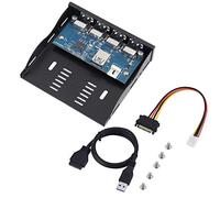 3.5'' Floppy Bay Front Panel USB3.0 HUB, Converts Unused Floppy Slot to 4 USB3.0 Ports, Plug - and - Play Metal Enclosure for Desktop PC, Supports 19 - Pin USB3.0 Header