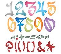 3.5" Graffiti Numbers Stencil, 30.5 x 30.5 cm (L) - Street Graffiti Numbers Punctuation Street Vandle Style Alphabet Letters Script Stencils for Painting Template