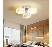 3/5 heads lights of Modern Round Acrylic LED Semi Flush Mount with Crystal Accent