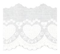 3.5 in Wide Cotton Eyelet Lace Trim by the Yard, Decorative Heart Design, Embroidered Fabric for Sewing Children's Clothing and Crafts