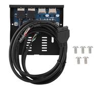 3.5 - Inch 19 - Pin T9 Pin USB 3.0 + USB 2.0 4 - Port Floppy Drive Front Panel, Metal Front Case Panel with 9 - Pin Cable and Screws, for Desktop PC Tower Cases