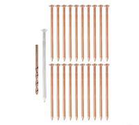 3.5 Inch Copper Nails For Tree Root Treatment And Stump Elimination With Complete 22 Piece Set Including Drill Bit For Precise Application