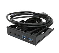 3.5 Inch Front Panel USB C Hub, 10Gbps USB3.2, with 20Pin 2 Port USB 3.0 Hub and 3.5mm Audio Interface, for 8, 10, 11
