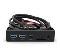 3.5 Inch Front Panel USB Hub, Internal USB Hub with USB3.2 GEN1 5Gbps, USB3.2 GEN1 Type C Floppy Drive Panel USB3.2 19PIN Hub for Win 7 8 10 11 2003 for Linux