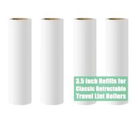 3.5 inch Mini Lint Roller Refills for Classic Retractable Mini Lint Rollers Travel Size 3-1/2 Width Lint Roller Refills Pack of 4 Rolls 40 Sheets Each Roll Total 160 Sheets