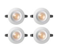 3.5 Inch Recessed Spotlihgt 30° Adjustable Downlight Set of 4, Ultra Thin Round Trim LED Ceiling Spot Lighting Indoor, Flush Mount Ceiling Spotlights for Living Room Corridor