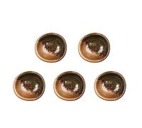 3.5 Inch Simple Style Single Colour Stylish Design Multipurpose Porcelain Side Dish Bowl Seasoning Dishes Soy Dipping Sauce Dishes Set of 5 Brown