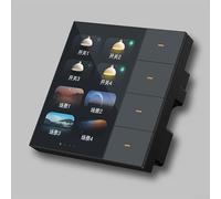 3 5 Inch Smart Wall Switch with Responsive Touch Screen, 4 Group Control and 8 Way Scene Management for Intelligent Home Use (Black)