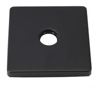 3.5 inch square plate for shower arm with chrome finish and rubber seal for secure fit on standard 1/2 inch pipe in bathroom installations (black)
