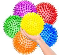 3.5" Large Ball Dog Toys - 6 Pack Squeaky Spiky Chew for Aggressive Chewers, Clean Teeth, Training and Fetch - Teething Puppy