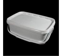 3.5 Litre Rectangular Airtight Food Grade White Catering Mixing Plastic Buckets with Lids - Heavy Duty Industrial Catering Kitchen Quality (2)