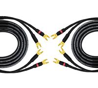 3.5 Meter Pair of Mogami 3082 Superflexible Coaxial 15 AWG Audiophile Speaker Cables - Terminated With Gold Plated Spade Connectors - (2 Cables, 3.5 Meter Each & 2 Spade plugs on each end)