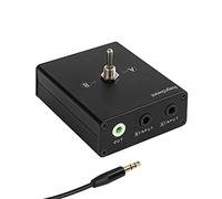 3.5 mm Audio Switcher, 2 Ports Audio Splitter Box (2 in 1 Out / 1 in 2 Out) Mini Headphone Manual Selector Converter with Bonus 47.2 in (120 cm) Cable, No External Power Required