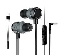 3.5 mm Lightweight Wired In-Ear Headphones with Microphone for 4 Silicone Ear Plugs 1 Wire Clip