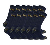 (3-5, Navy) Caterpillar - 12 Pack Unisex Heavy Duty Work Socks for Steel Toe Boots