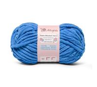 3.5 oz/49.2 yds Chunky Chenille Yarn for Crocheting, #7 Super Bulky Baby Blanket Yarn for Crocheting Soft, Fluffy Velvet Yarn for Knitting, Amigurumi Crochet Yarn for Crafts (Azure)