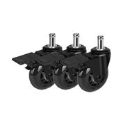 3/5 Pack Office Chair Casters, Heavy Duty Wheels 3 Inch, Fits All Floors, Common Standard Bar Size 99%, With Brakes(3pcs 11mm,3in)