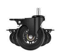 3/5 Pack Office Chair Casters, Heavy Duty Wheels 3 Inch, Fits All Floors, Common Standard Bar Size 99%, With Brakes(5pcs 10mm,2.5in)