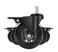 3/5 Pack Office Chair Casters, Heavy Duty Wheels 3 Inch, Fits All Floors, Common Standard Bar Size With Brakes For Computer Gaming Chair(5pcs 11mm,2.5in)