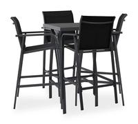 3/5 Piece Garden Bar Set Outdoor Seating Furniture Black/Black and Grey vidaXL