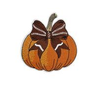 3.5'' Pumpkin Football Embroidered Iron On Patch, Autumn Fall Sports Decor for Towels American Football Jersey
