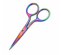 3.5" Rainbow Multi-Colour Manicure Nail Scissors, Straight Blade, Super Sharp, for Embroidery, Sewing and Beauty, Multi Purpose