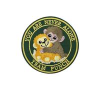 3.5'' Team Punch Monkey You are Never Alone Embroidered Iron on Patch
