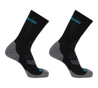 (3.5 UK-5 UK, Black/Grey) Salomon Womens/Ladies Lightweight Crew Socks (Pack of 2)