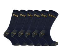 (3-5 UK, Navy) Caterpillar - 6 Pack Unisex Heavy Duty Work Socks for Steel Toe Boots