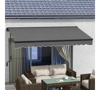 3.5 x 2.5m Electric Retractable Awning Aluminium Frame Sun Canopy Outsunny Dark Grey One Size