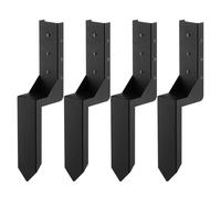 VEVOR Fence Post Anchor Repair Kit, 6 Pack Inner Diameter 3.5 x3.5 Inches Heavy Duty Steel Fence Post Support Stakes, Anchor Ground Spike for Repair Tilted, Broken Wood Fence Post, Enveloping