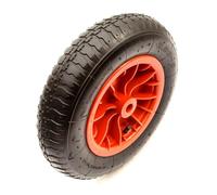 3.50-8 Wheel & Pneumatic Tyre With Innertube 14 Inch 4 Ply Red 20mm Bore No Bush Or Bearing 73mm Hub Suitable For Wheelbarrow Garden Push Cart Max Load 150 kg