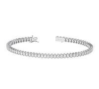 3.50 carat Round Brilliant Cut Diamonds Tennis Bracelet in Gold and Platinum (18ct White Gold) | Luxury Deluxe Collection for Gift