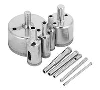 3-50mm 10 Pcs Diamond Coated Hollow Drill Bits Hole Saw Extractor Remover DIY Hand Tools for Glass Ceramic Marble Tiles Porcelain