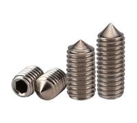3-50mm M2 M2.5 M3 M4 M5 M6 M8 M10 M12 304 Stainless Steel Hexagon Socket Set Screws Cone Point Grub Head Hex Socket Screw(5mm x10pcs,M2.5)