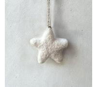 3.5cm Felt Christmas Tree Star Bauble | Natural White | Cracker Filler | Mini Gift