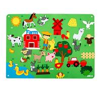 3.5Ft Children's Teaching Felt Board, Farm Animals Fuzzy Felt Story Board Set, Early Learning Interactive Play Set Zoo Flannel Board Educational Hanging Toys for Kids Toddlers Gift(farm,green)
