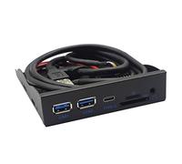 3.5Inch 19pin to TypeC Port Splitters Disppy Bay 3.5mm Headphone Expansion Front Panel Rack for PC USB3.2 GEN1 TypeC 3.5"